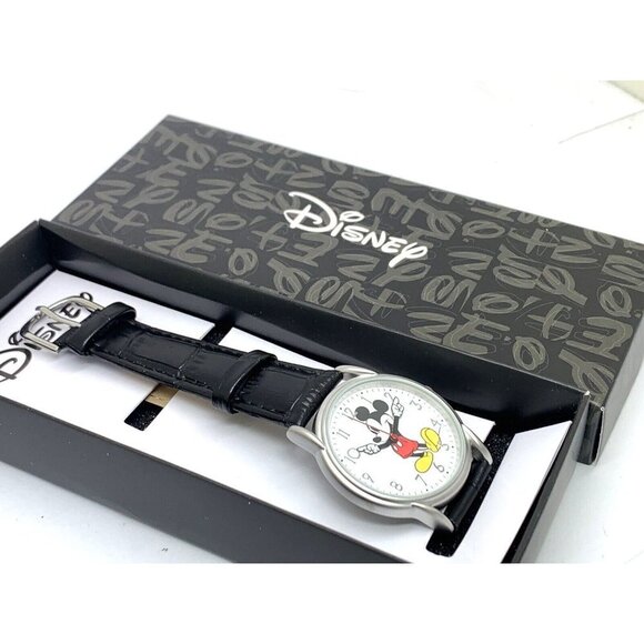 Disney Women\'s Watch Mickey Mouse White Dial Quartz Black Leather Band WDS000403 main image 8